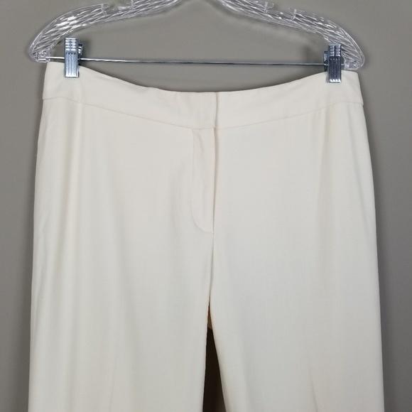 DANA BUCHMAN White Ivory Wool Dress Pant Trousers - Picture 4 of 6